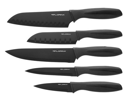 Komplet garnków nierdzewnych Smart 1,5 l i 2 l i 2,5 l 4,5 l + szklanki termiczne  Malachit 250 m + zestaw noży Verio Carf