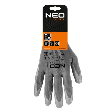 Rękawice robocze, poliester pokryty PU, 4131X, rozmiar 11 (karta)