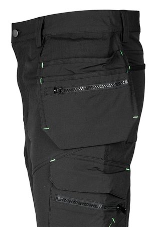 Spodnie robocze Mix&Match, 4 way stretch, z kaburami, Cordura, czarne, rozmiar S