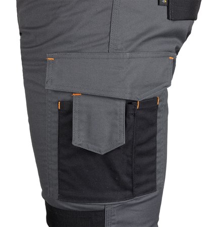 Spodnie robocze Mix&Match, Canvas, wzmocnienia z Cordury, szaro-czarne, rozmiar XXXL