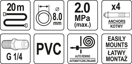 PRZEWÓD PNEUMATYCZNY NA ZWIJAKU AUTOMATYCZNYM 8MM 20M