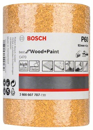 ROLKA SZLIFIERSKA BEST F/WOOD 93MM*5M P60