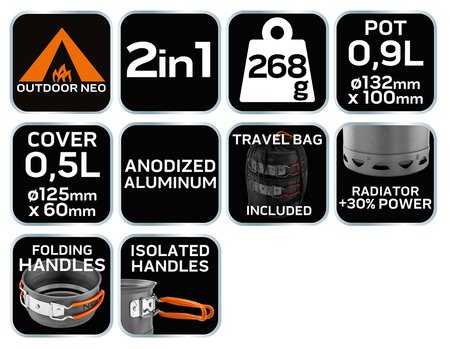 Zestaw garnków 2 w 1 z radiatorem