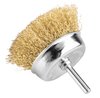 Szczotka druciana doczołowa 75 mm, drut karbowany, mosiądzowany, z trzpieniem 6 mm