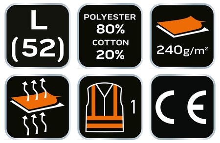 Ogrodniczki robocze, ostrzegawcze, granatowe, rozmiar L