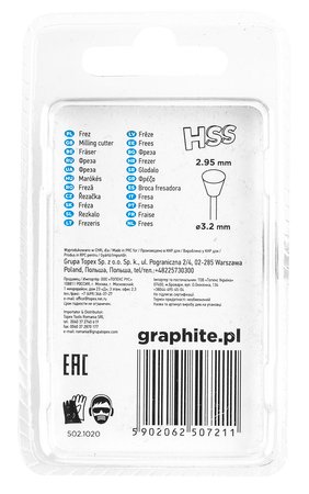 Frez HSS trapez 2.95 mm, trzpień 3.2 mm, 2 szt.