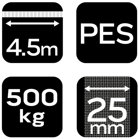 Pas mocujący z grzechotką 25 mm x 4.5 m, wytrzymujący 500 kg PES