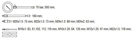 MIERNIK CIŚNIENIA SPRĘŻANIA DIESEL 16 CZĘŚCI
