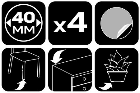 Podkładki filcowe okrągłe samoprzylepne, ciemnobrązowe 40mm, 4 szt.