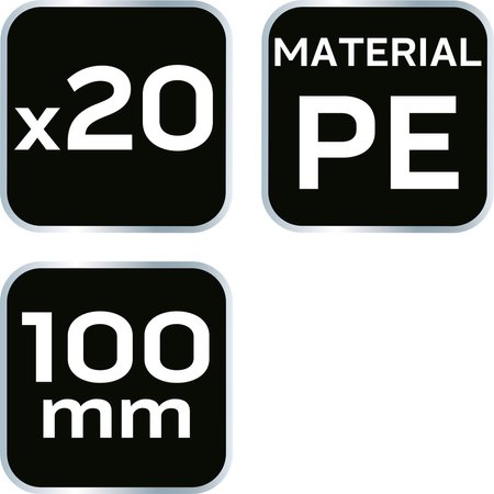 Reper do wylewek 100 mm z taśmą 3M, 20 szt (PE)