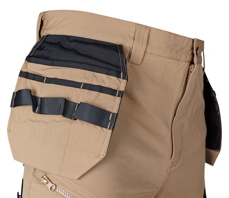 Spodnie robocze Mix&Match, 4 way stretch, z kaburami, Cordura, beżowo-czarne, rozmiar XS