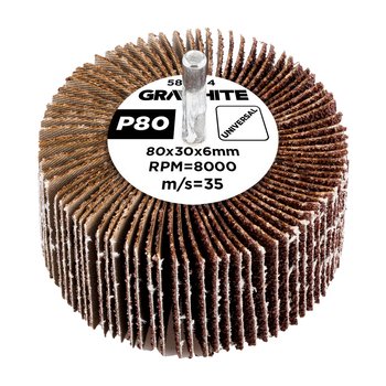 Ściernica listkowa trzpieniowa 80 x 30 x 6 mm, P80