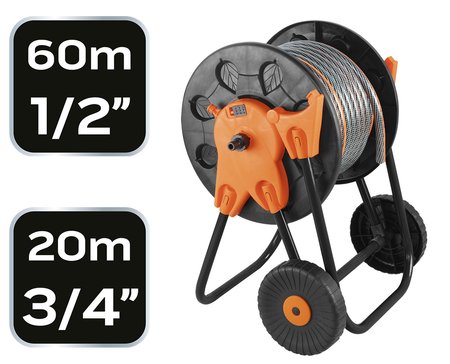 Wózek na wąż ogrodowy, tworzywo sztuczne, do 60 m węża 1/2"