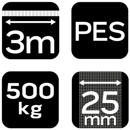 Pas mocujący z grzechotką 25 mm x 3 m, wytrzymujący 500 kg PES