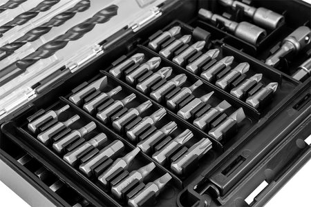 Zestaw wierteł i bitów, nasadki, 66 szt.