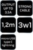 Kabel 3w1, 1,2m