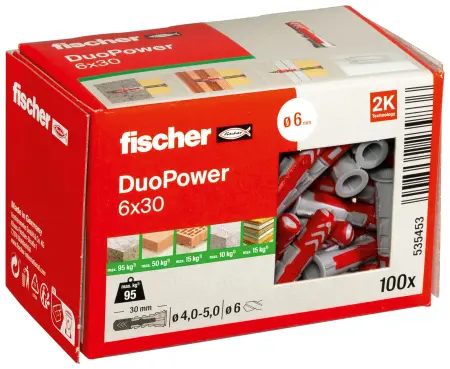 Fischer Kołek Uniwersalny DuoPower 6x30 (100 szt.) 535453