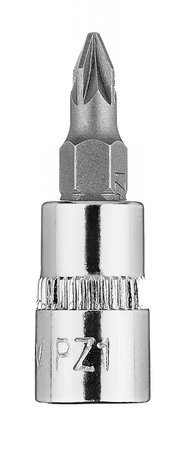 Końcówka wkrętakowa PZ1 na nasadce 1/4", krótka, 37 mm