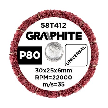 Ściernica listkowa trzpieniowa 30 x 25 x 6 mm, P80