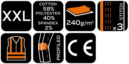 Spodnie robocze Mix&Match, czarne, rozmiar XXL