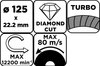 Tarcza diamentowa szlifierska, turbo, 125 x 22.2 mm, na sucho