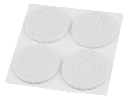 Podkładki filcowe okrągłe samoprzylepne, białe 40 mm, 4 szt.