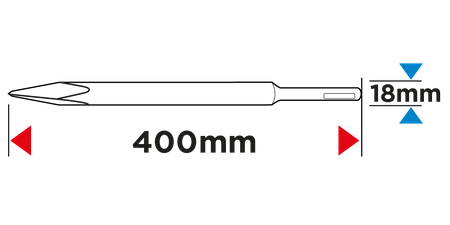 Szpicak SDS Max rowkowy samoostrzący 18 x 400 mm