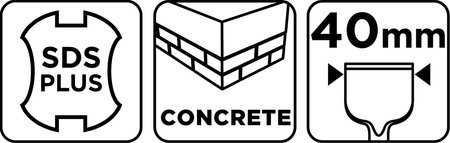 Dłuto płaskie SDS Plus 40 x 14 x 250 mm
