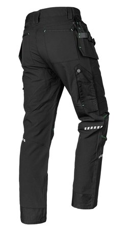 Spodnie robocze Mix&Match, 4 way stretch, z kaburami, Cordura, czarne, rozmiar L