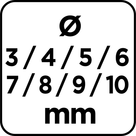 Zestaw wierteł do drewna: 3, 4, 5, 6, 7, 8, 9, 10 mm, 8 szt.