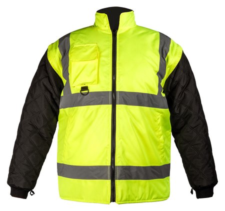 Kurtka robocza ostrzegawcza 5w1, ocieplana, żółta, rozmiar XXL