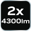 Lampa podwójna 360 stopni 2x4300lm