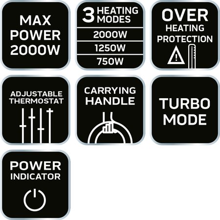 Grzejnik konwektorowy z termostatem 2000W turbo
