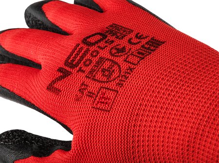 Rękawice robocze, poliester pokryty lateksem (crincle), 3121X, rozmiar 11 (karta)