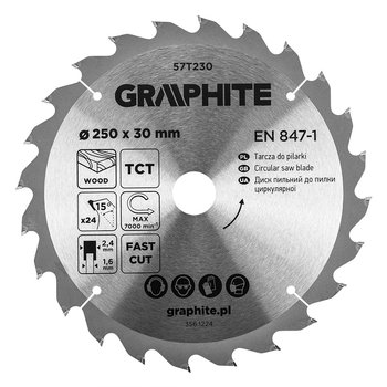 Tarcza do pilarki, widiowa, 250 x 30 mm, 24 zęby