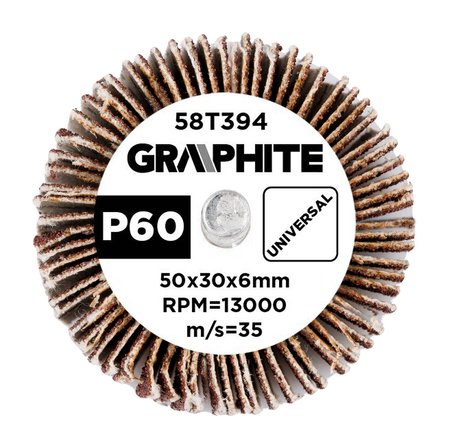 Ściernica listkowa trzpieniowa 50 x 30 x 6 mm, P60