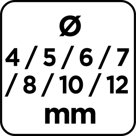 Zestaw wierteł do drewna, przedłużanych: 4, 5, 6, 7, 8, 10, 12 x 300 mm, 7 szt.