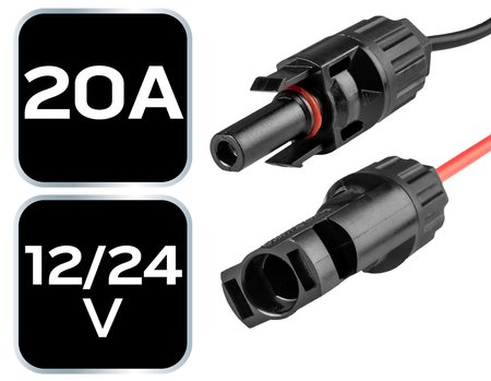 Kontroler panelu słonecznego 20A, 12/24V