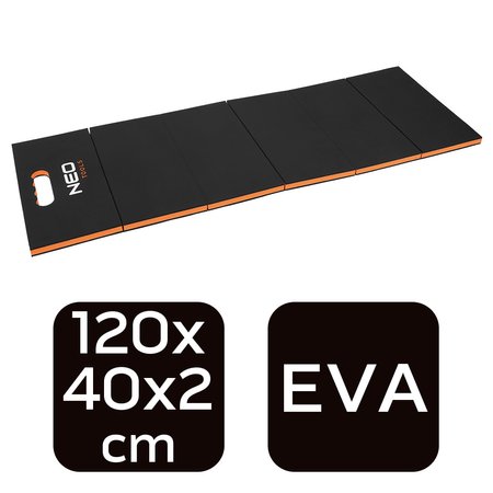 Składana mata do pracy pod samochodem, 1200 x 400 x 23 mm, 3 warstwy