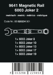 ZESTAW KLUCZY PŁASKO-OCZKOWYCH 6003 JOKER 2+LISTA MAGN.