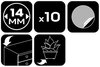 Podkładki silikonowe samoprzylepne 14mm, 10 szt.