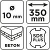 Wiertło do betonu SDS Plus z podwójną spiralą 10 x 350 mm