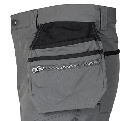 Spodnie robocze Mix&Match, 4 way stretch, z kaburami, Cordura, szaro-czarne, rozmiar L