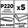 Krążki ścierne, perforowane, na rzep z otworami 225 mm, P220, 5 szt.