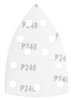 Papiery ścierne na rzep, żelazko 102 x 152 mm, P240, 5 szt., z 11 otworami