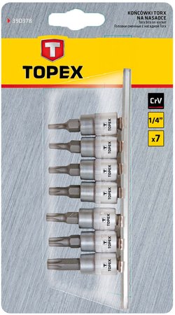 Końcówki Torx na nasadce 35 mm, zestaw 7 szt.