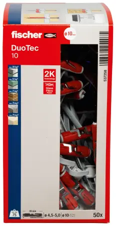 Fischer DuoTec 10 Kołek Uchylny do Płyt G-K (50 szt.) 537258