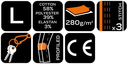 Spodnie robocze Mix&Match, Canvas, szare, rozmiar L