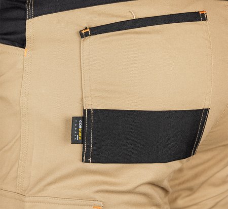 Spodnie robocze Mix&Match, Canvas, wzmocnienia z Cordury, beżowo-czarne, rozmiar L