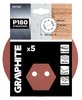 Krążki ścierne na rzep 150 mm, P180, 5 szt., z 8 otworami